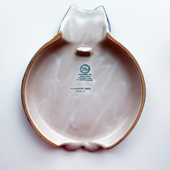 Vintage Macy's The Cellar Hand Painted Ceramic Cat Made in Italy Decor Trivet - Picture 5 of 8